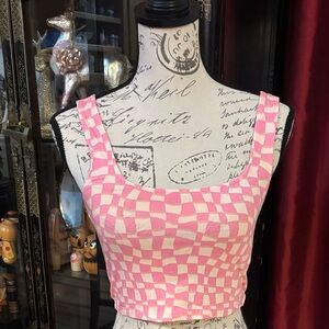 Forever 21 Checkerboard Crop Tank Top